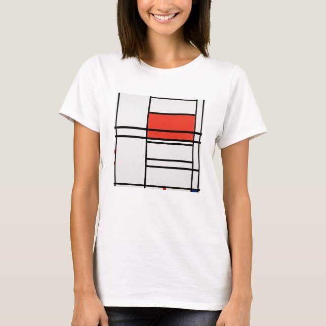 Camiseta Camiseta: PIET MONDRIAN : COMPOSIÇÃO, VERMELHO E A (Frente)