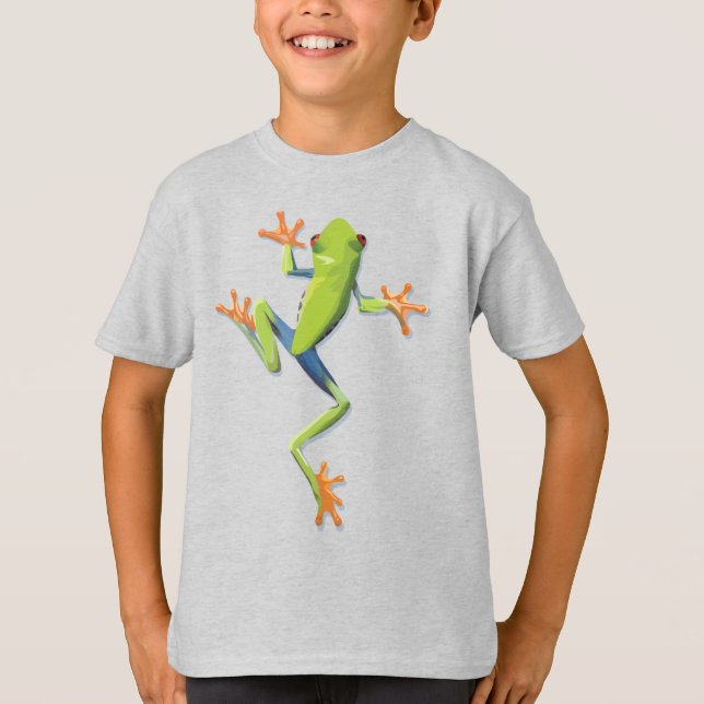 Camiseta Camiseta-Sapo de Árvore do Amphibian Verde (Frente)