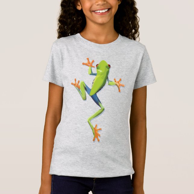 Camiseta Camiseta-Sapo de Árvore do Amphibian Verde (Frente)