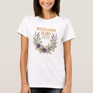 Camiseta Camiseta-T-blenda de flor selvagem | Vintage Flora