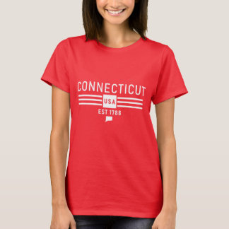 Camiseta Camiseta-T-Camisa de Estado de Connecticut