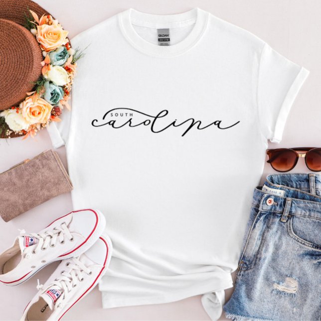 Camiseta Camiseta-T-Camisa Estadual de Mulheres da Carolina (Criador carregado)