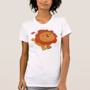 Camiseta Camiseta-T-Camisa-Leão-Leão-de-Gamboling