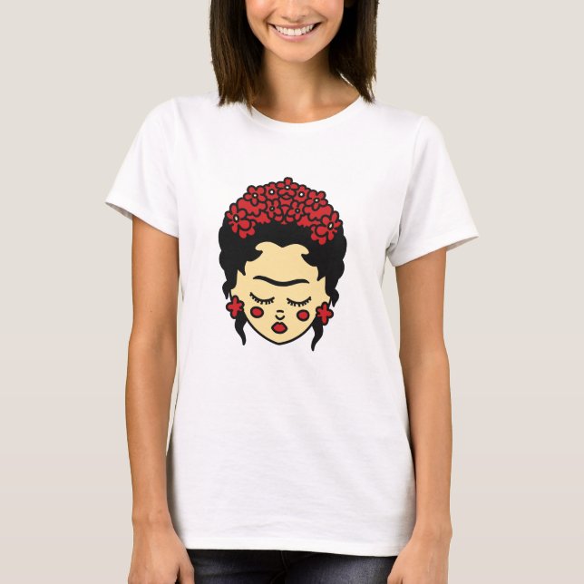 Camiseta Camiseta-T-Camiseta de mulheres da coleção Frida (Frente)