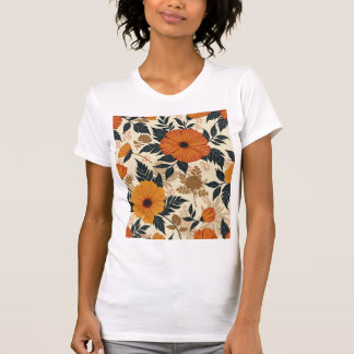 Camiseta Camiseta-T-Camiseta-Floral Negrito