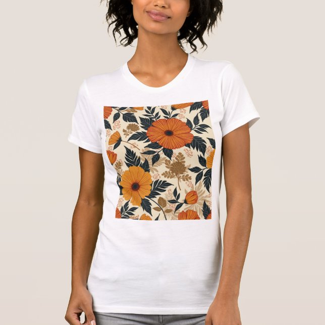 Camiseta Camiseta-T-Camiseta-Floral Negrito (Frente)