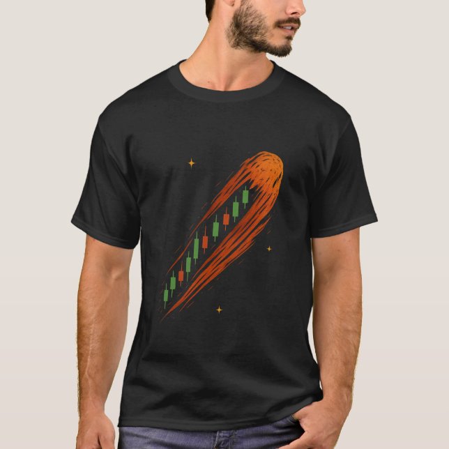 Camiseta Camiseta-T-Candlestick Comet - Para Crypto e Stock (Frente)