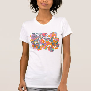 Camiseta Camiseta-T Colorida Marble Abstrato Colorida