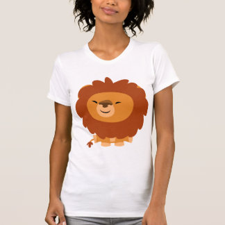 Camiseta Camiseta-T de Leão de Cartoon Fofinho