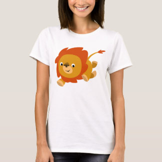 Camiseta Camiseta-T de Leão de Cartoon Rápido