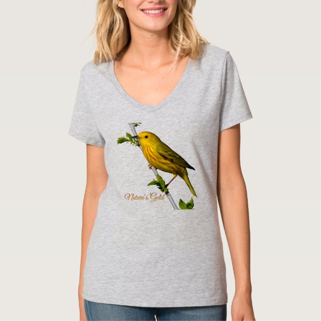 Camiseta Camiseta-T de mulheres "Dourada da Natureza" (Frente)