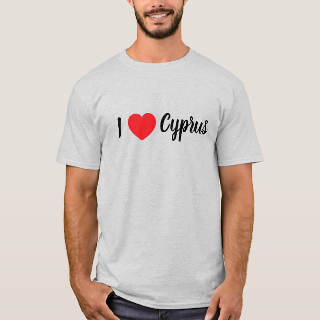 Camiseta Camiseta-T de uso masculino (I "coração" Chipre) (Frente)