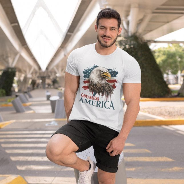 Camiseta Camiseta-T dos Homens da América Deus abençoe da Á (God Bless America)