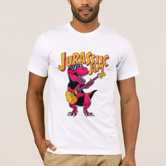 Camiseta Camiseta-T-Jam-Jurássico - Dinossauro Jogando Guit