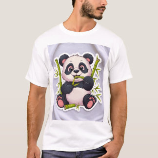 Camiseta Camiseta-T-Panda Fofa Ecológica - Selvagem Adoráve