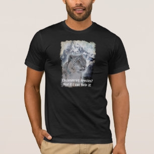 Camiseta Camiseta-T Rara-Leopardo-da-Neve Ameaçada