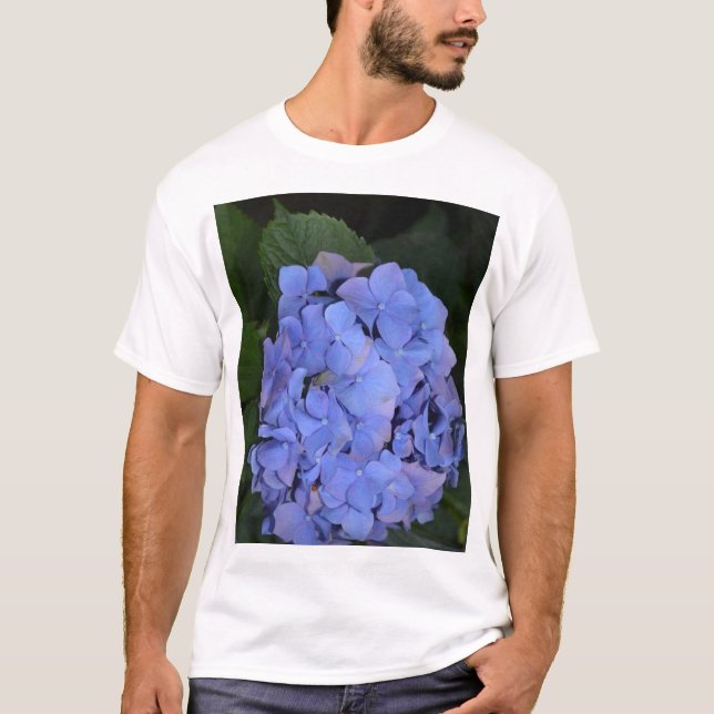 Camiseta Camiseta-T Rústica Roxa Hydrangea macrophylla (Frente)