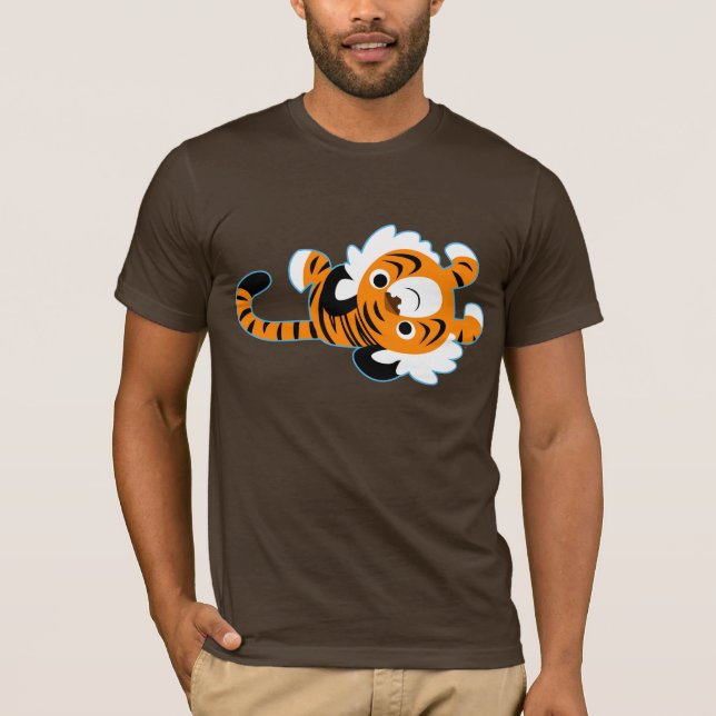 Camiseta Camiseta-Tigre De Cartoon Bonito E Fácil (Frente)