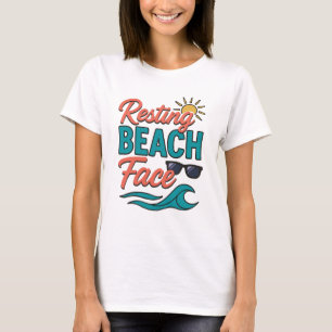 Camiseta Camiseta/ Topo da praia divertida das mulheres