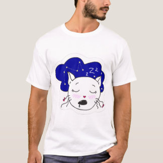 Camiseta Camiseta. Trendy personificou o gato feliz que esc