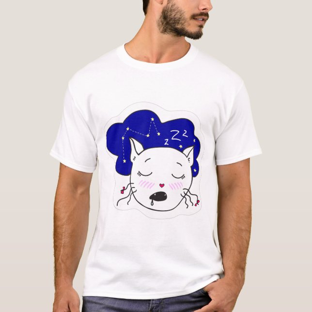 Camiseta Camiseta. Trendy personificou o gato feliz que esc (Frente)