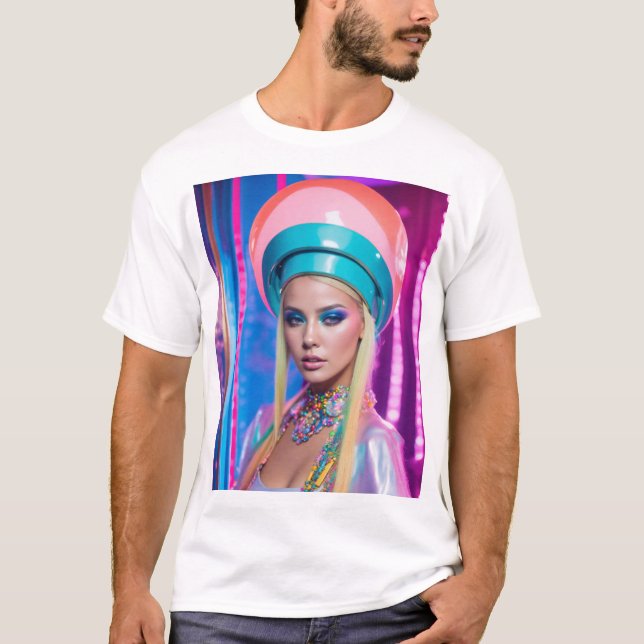 Camiseta CamisetaA Princesa Pop do Futurismo Pastel (Frente)