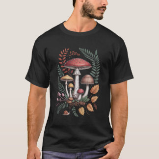 Camiseta CamisetaCottagecore Outono Floresta Cogumelos e S