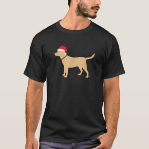 Camiseta Camisola amarela Santa Hat Cute Labrador Chri