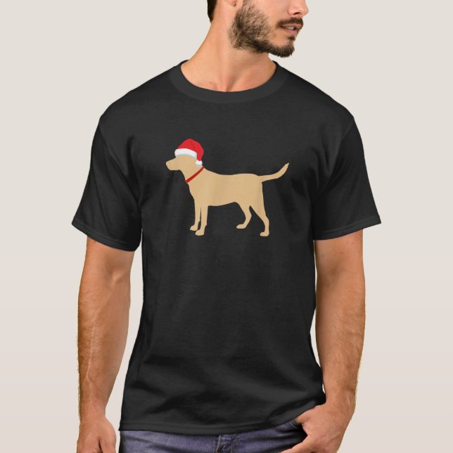 Camiseta Camisola amarela Santa Hat Cute Labrador Chri (Frente)