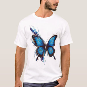 Camiseta Camisola-borboleta-plana, Sueco-borboleta-hippie