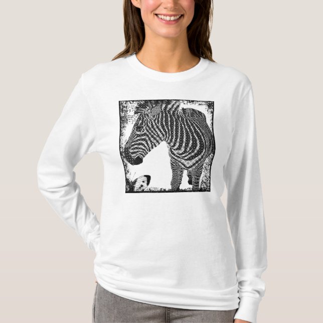 Camiseta Camisola da zebra do vintage (Frente)