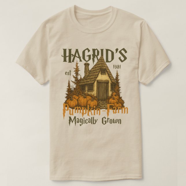 Camiseta Camisola de abóbora hagrid Fall Season Sweirt, (Frente do Design)