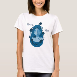 Camiseta Camisola de alças azul do florista