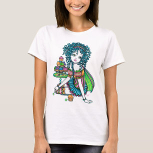 Camiseta Camisola de alças da fada do bolo do copo do