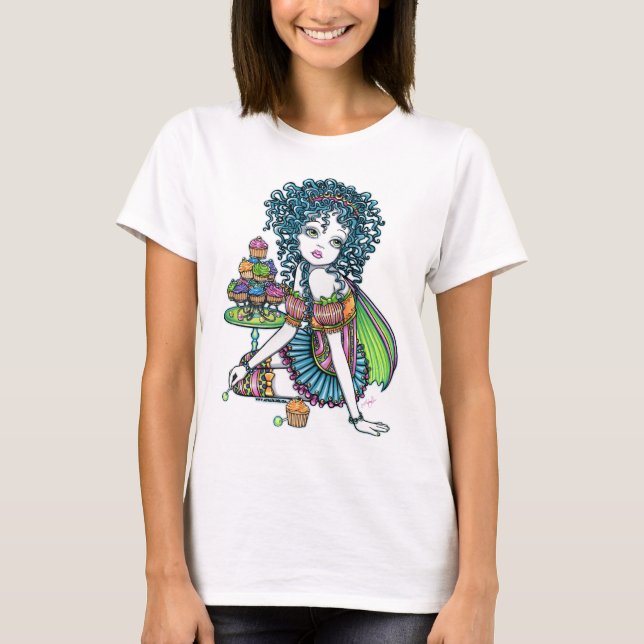 Camiseta Camisola de alças da fada do bolo do copo do (Frente)