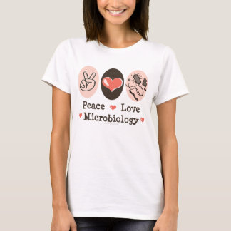 Camiseta Camisola de alças da microbiologia do amor da paz
