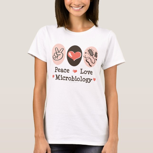 Camiseta Camisola de alças da microbiologia do amor da paz (Frente)