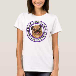 Camiseta Camisola de alças da vida do Pug de AZ com grande