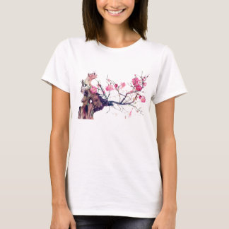 Camiseta Camisola de alças das flores de cerejeira de