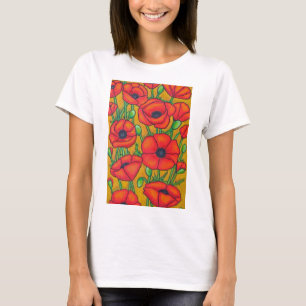 Camiseta Camisola de alças das papoilas de Tuscan