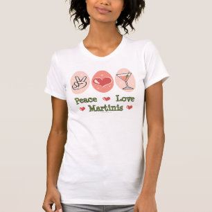 Camiseta Camisola de alças de Martini do amor da paz