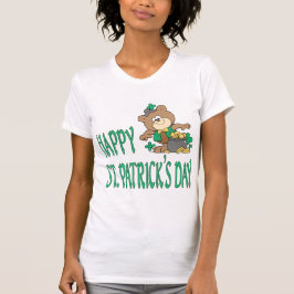 Camiseta Camisola de alças do urso do dia de St Patrick