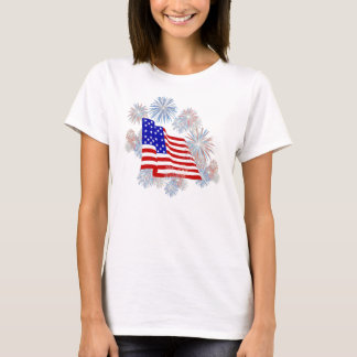 Camiseta Camisola de alças patriótica da bandeira dos