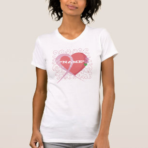 Camiseta Camisola de alças personalizada coração do canc