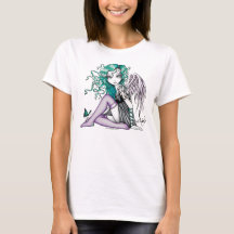 Camisola de alças violeta do anjo do tatuagem