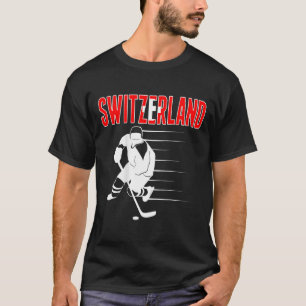 Camiseta Camisola de Amantes de Hóquei no Gelo da Suíça Suí