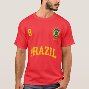 Camiseta Camisola de desporto do Brasil Número 8 da seleção