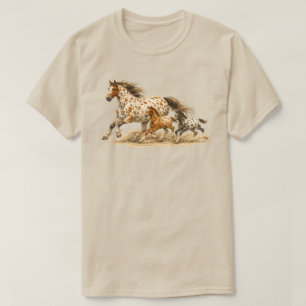 Camiseta Camisola de Equitação Vintage Appaloosa Cavalo Ret