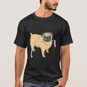 Camiseta Camisola de Moletom Pug Com Bandeira de Orgulho Nã