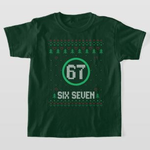Camiseta Camisola de Natal Feia Six Seven Meme Piada Engraç